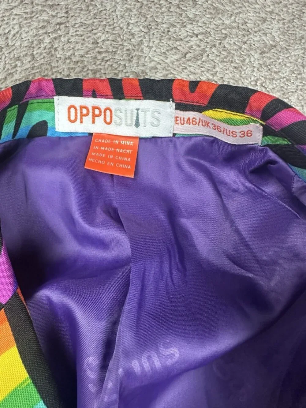 OppoSuits Wild Rainbow Summer Suit 2 Piece Set NO TIE Mens 36